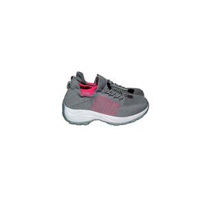 Comfort Wear Womens Gray Pink Lightweight Sneakers Adjustable Laces Size 8.5/39